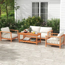 2-Tier Patio Coffee Table with Slatted Tabletop and Shelf by DirectDeals