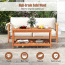 2-Tier Patio Coffee Table with Slatted Tabletop and Shelf by DirectDeals