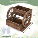 2-Tier Raised Garden Bed Rustic Wood Wagon Shape with Drainage Holes and Wheels-Coffee by LJGDeals