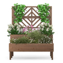 2-Tier Raised Garden Bed with Trellis-Brown by LJGDeals