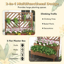 2-Tier Raised Garden Bed with Trellis-Brown by LJGDeals