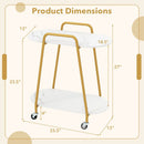Rolling End Table with Faux Marble Top - 2-Tier Storage by DirectDeals