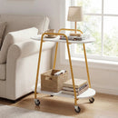 Rolling End Table with Faux Marble Top - 2-Tier Storage by LJGDeals