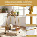 Rolling End Table with Faux Marble Top - 2-Tier Storage by LJGDeals
