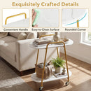 Rolling End Table with Faux Marble Top - 2-Tier Storage by LJGDeals