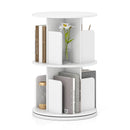 2-Tier Rotating Bookshelf with Dividers and Anti-falling Baffles by LJGDeals