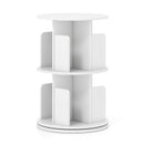 2-Tier Rotating Bookshelf with Dividers and Anti-falling Baffles by LJGDeals