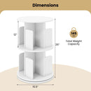 2-Tier Rotating Bookshelf with Dividers and Anti-falling Baffles by LJGDeals