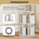2-Tier Rotating Bookshelf with Dividers and Anti-falling Baffles by LJGDeals