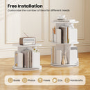 2-Tier Rotating Bookshelf with Dividers and Anti-falling Baffles by LJGDeals