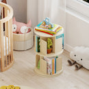 2-Tier Rotating Bookshelf with Dividers and Anti-falling Baffles by LJGDeals