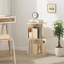 2-Tier Rotating Bookshelf with Dividers and Anti-falling Baffles by LJGDeals