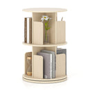 2-Tier Rotating Bookshelf with Dividers and Anti-falling Baffles by LJGDeals