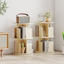 2-Tier Rotating Bookshelf with Dividers and Anti-falling Baffles by LJGDeals