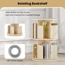 2-Tier Rotating Bookshelf with Dividers and Anti-falling Baffles by LJGDeals