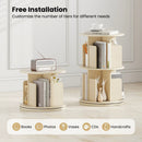 2-Tier Rotating Bookshelf with Dividers and Anti-falling Baffles by LJGDeals