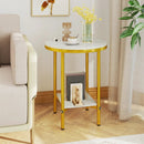 2-Tier Round Coffee Table with Storage Shelf by LJGDeals