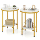 2-Tier Round Coffee Table with Storage Shelf by LJGDeals
