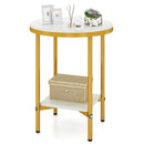 2-Tier Round Coffee Table with Storage Shelf by LJGDeals