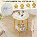 2-Tier Round Coffee Table with Storage Shelf by LJGDeals