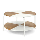 2-Tier Round Coffee Table Metal Frame with Storage Shelf by LJGDeals