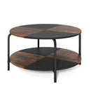 2-Tier Round Coffee Table Metal Frame with Storage Shelf by LJGDeals
