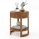 Round End Table with Drawer - 2-Tier Mid Century Modern by LJGDeals