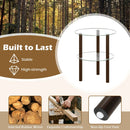 Round End Table with Tempered Glass Top and Shelf by LJGDeals