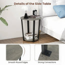 Round End Table with Storage Shelf and Metal Frame by LJGDeals