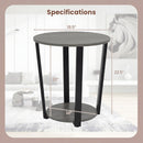 Round End Table with Storage Shelf and Metal Frame by DirectDeals
