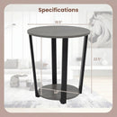 Round End Table with Storage Shelf and Metal Frame by LJGDeals