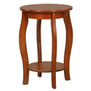 15 Inch 2-Tier Round End Table with Storage Shelf by LJGDeals