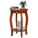 15 Inch 2-Tier Round End Table with Storage Shelf by LJGDeals
