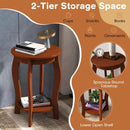 15 Inch 2-Tier Round End Table with Storage Shelf by LJGDeals