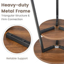 2-Tier Round End Table with Open Shelf and Triangular Metal Frame by DirectDeals