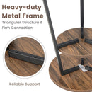 2-Tier Round End Table with Open Shelf and Triangular Metal Frame by DirectDeals