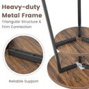 2-Tier Round End Table with Open Shelf and Triangular Metal Frame by LJGDeals