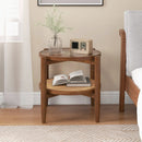 Rattan Round Side End Table with Tempered Glass Tabletop by LJGDeals
