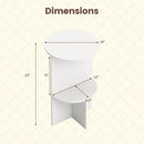 Round Side Table with Storage Shelf, 2-Tier White by DirectDeals