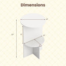 Round Side Table with Storage Shelf, 2-Tier White by LJGDeals