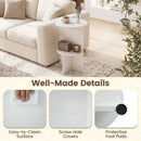 Round Side Table with Storage Shelf, 2-Tier White by LJGDeals