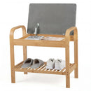2-Tier Shoe Rack Bench with Flip-Top Storage-Natural by LJGDeals
