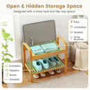 2-Tier Shoe Rack Bench with Flip-Top Storage-Natural by LJGDeals