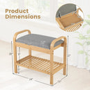 2-Tier Shoe Rack Bench with Flip-Top Storage-Natural by LJGDeals