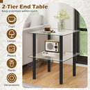 Square End Table with Tempered Glass Top and Shelf by LJGDeals