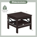 2-Tier Square Side Table with Storage Shelf and X-Frame for Bedroom Living Room by LJGDeals