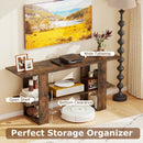 2-Tier TV Stand with Storage for TVs up to 55 Inch Console Table with Open Shelf by LJGDeals