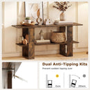 2-Tier TV Stand with Storage for TVs up to 55 Inch Console Table with Open Shelf by LJGDeals