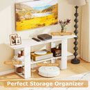 2-Tier TV Stand with Storage for TVs up to 55 Inch Console Table with Open Shelf by LJGDeals