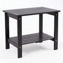 2-Tier Eucalyptus Wood Patio End Table with Storage Shelf
